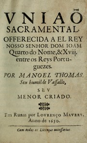 Cover of: Vniaõ sacramental by Manoel Thomas