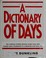 Cover of: A dictionary of days