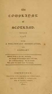 Cover of: The complaynt of Scotland: written in 1548 ; with a preliminary dissertation, and glossary