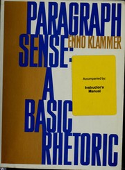 Cover of: Paragraph sense by Enno Klammer