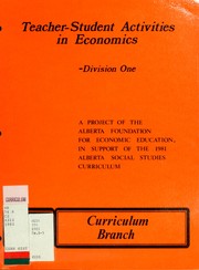 Cover of: Teacher-student activities in economics, division one