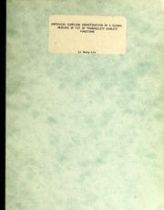 Cover of: Empirical sampling investigation of a global measure of fit of probability density functions | Li Hung Liu