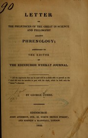 Cover of: Letter on the prejudices of the great in science and philosophy against phrenology