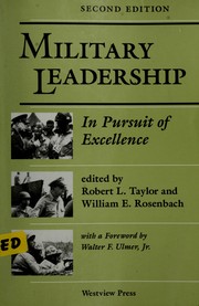 Cover of: Military leadership: in pursuit of excellence