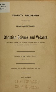 Cover of: Vedânta philosophy