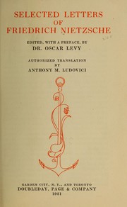 Cover of: Selected letters of Friedrich Nietzsche