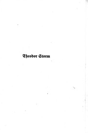 Cover of: Theodor Storm by von Gertrud Storm.