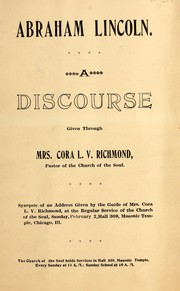 Cover of: Abraham Lincoln: a discourse