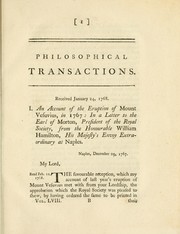 Cover of: An account of the eruption of Mount Vesuvius in 1767: in a letter to the Earl of Morton, President of the Royal Society