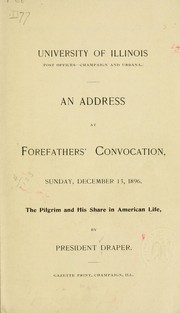 Cover of: An address at Forefathers' convocation, Sunday, December 13, 1896.