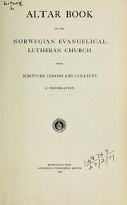 Cover of: Altar book of the Norwegian Evangelical Lutheran Church | Norwegian Evangelical Lutheran Church of America