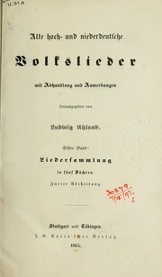 Cover of: Alte hoch- und niederdeutsche Volkslieder