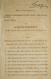 Cover of: Amendment to Mr. Russell's bill to suspend the writ of habeas corpus
