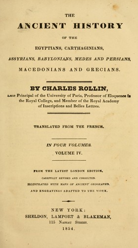 The ancient history of the Egyptians, Carthaginians, Assyrians, Babylonians, Medes and Persians, Macedonians and Grecians.