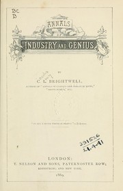 Cover of: Annals of industry and genius.