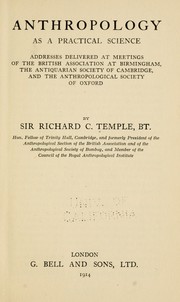 Cover of: Anthropology as a practical science. by Richard Carnac Temple