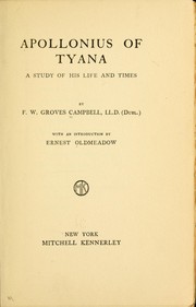 Cover of: Apollonius of Tyana: a study of his life and times