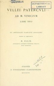 Cover of: Ad M. Vincium, libri duo: Ex Amerbachii praecipue apographo. Edidit et emendavit R. Ellis