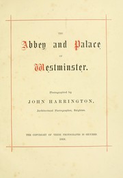 Cover of: The Abbey and Palace of Westminster