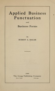 Cover of: Applied business punctuation and business forms
