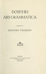 Cover of: Ars grammatica. by Dositheus Magister