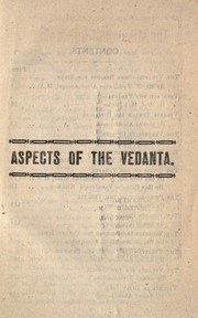 Cover of: Aspects of the Vedanta by 