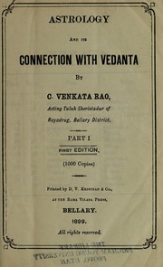 Cover of: Astrology and its connection with Vedanta