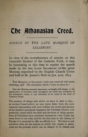 Cover of: The Athanasian Creed: speech