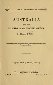 Australia and the islands of the Pacific Ocean by Thomas Jefferson McEvoy