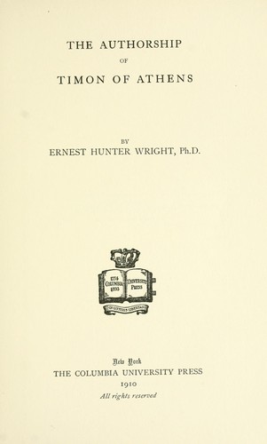 The authorship of Timon of Athens