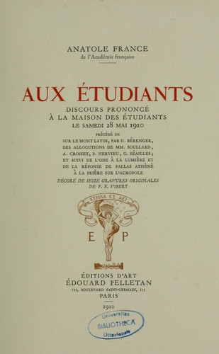 Aux étudiants