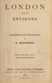 Cover of: London and its environs. by Karl Baedeker (Firm)