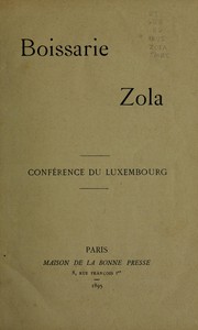 Cover of: Boissarie, Zola by 