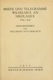 Cover of: Briefe und telegramme Wilhelms II