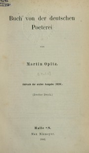 Cover of: Buch von der deutschen Poeterei