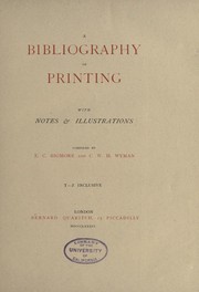 Cover of: A bibliography of printing (Vol. 3): T - Z inclusive