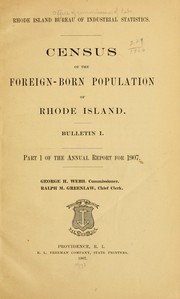 Cover of: Census of the foreign born population of Rhode Island ..