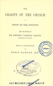 Cover of: The charity of the church, a proof of her divinity by Cayetano Baluffi