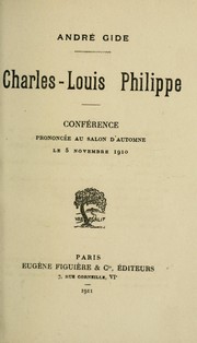 Cover of: Charles-Louis Philippe by André Gide