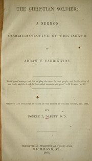 Cover of: The Christian soldier by Robert Lewis Dabney