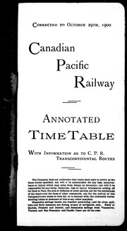 Cover of: Annotated time table with information as to C.P.R. transcontinental routes