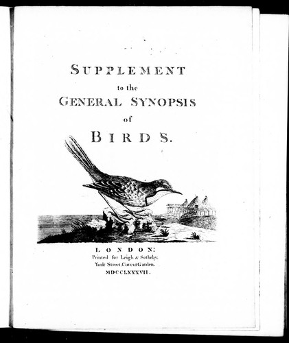 Supplement to the General synopsis of birds