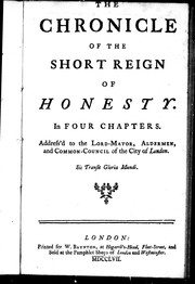 Cover of: The Chronicle of the short reign of honesty |