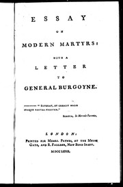 Cover of: Essay on modern martyrs by 