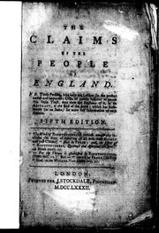 Cover of: The claims of the people of England