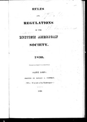 Cover of: Rules and regulations of the British American Society |