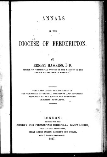 Annals of the Diocese of Fredericton