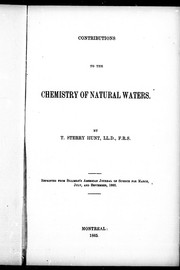 Cover of: Contributions to the chemistry of natural waters