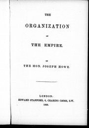Cover of: The organization of the empire