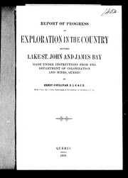 Cover of: Report of progress of exploration in the country between Lake St. John and James Bay: made under instructions from the Department of Colonization and Mines, Quebec